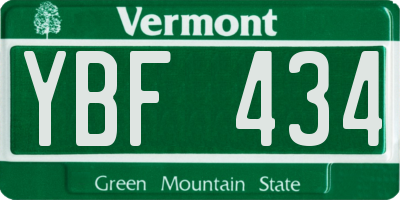 VT license plate YBF434