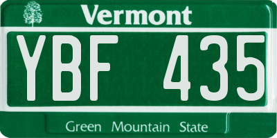 VT license plate YBF435