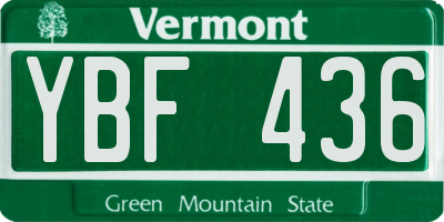 VT license plate YBF436