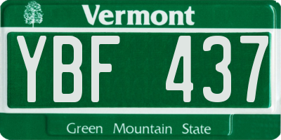 VT license plate YBF437