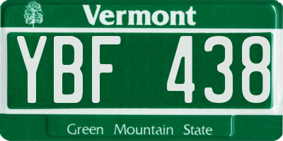 VT license plate YBF438