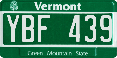 VT license plate YBF439