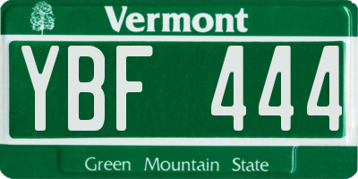 VT license plate YBF444
