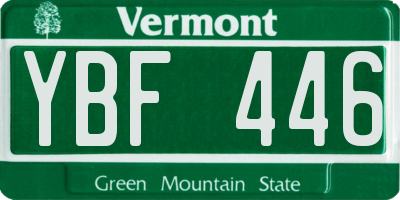 VT license plate YBF446
