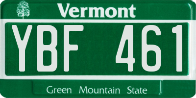 VT license plate YBF461