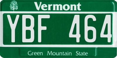 VT license plate YBF464