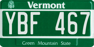VT license plate YBF467