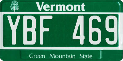 VT license plate YBF469