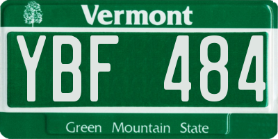 VT license plate YBF484