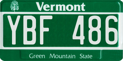 VT license plate YBF486