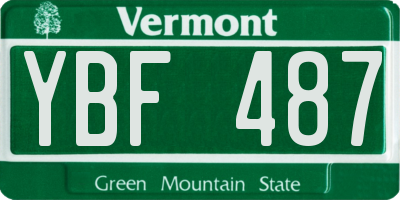 VT license plate YBF487