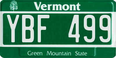 VT license plate YBF499