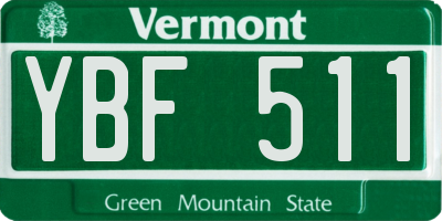 VT license plate YBF511