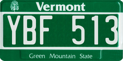 VT license plate YBF513