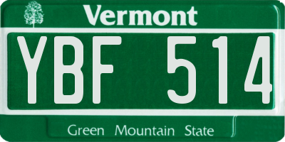 VT license plate YBF514