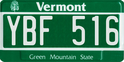 VT license plate YBF516