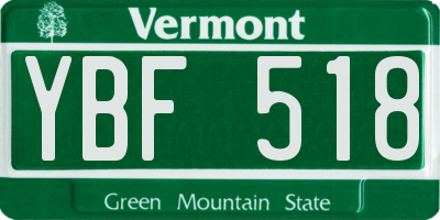 VT license plate YBF518