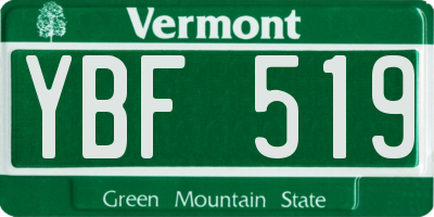 VT license plate YBF519