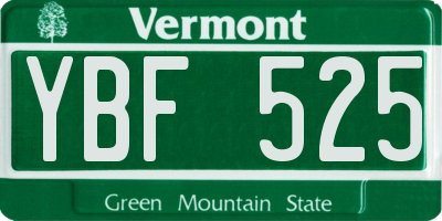 VT license plate YBF525