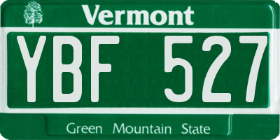 VT license plate YBF527