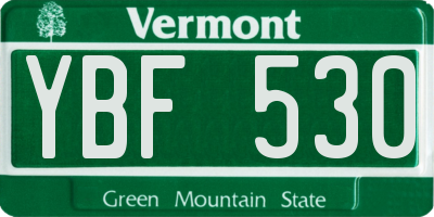 VT license plate YBF530