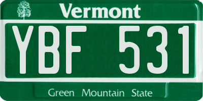 VT license plate YBF531