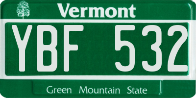 VT license plate YBF532
