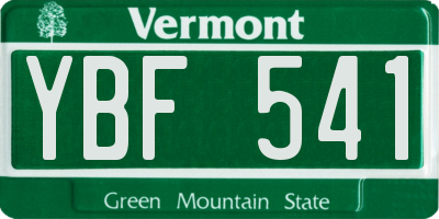 VT license plate YBF541