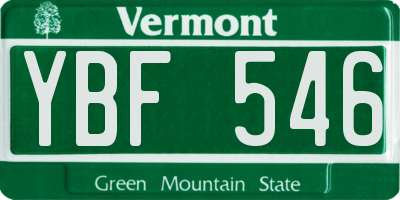 VT license plate YBF546