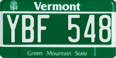 VT license plate YBF548