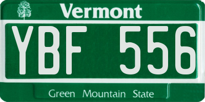VT license plate YBF556