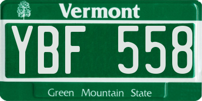 VT license plate YBF558