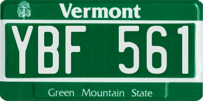 VT license plate YBF561
