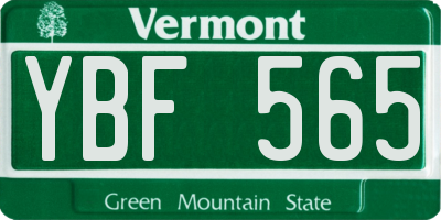 VT license plate YBF565