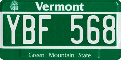 VT license plate YBF568