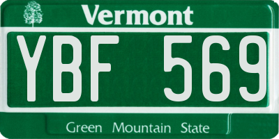 VT license plate YBF569