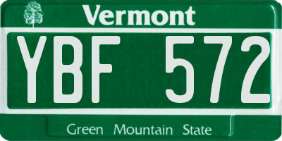 VT license plate YBF572