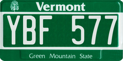 VT license plate YBF577