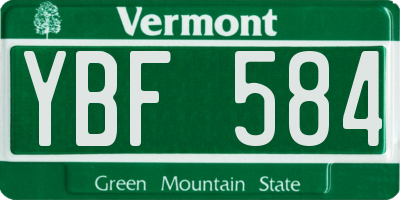 VT license plate YBF584