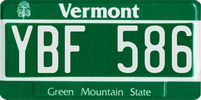 VT license plate YBF586