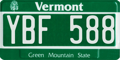VT license plate YBF588