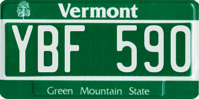 VT license plate YBF590