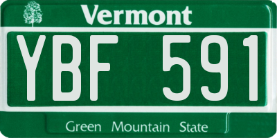 VT license plate YBF591