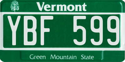 VT license plate YBF599