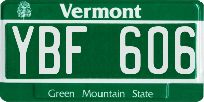 VT license plate YBF606