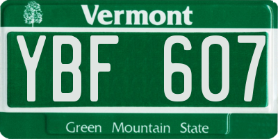 VT license plate YBF607