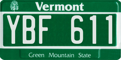 VT license plate YBF611