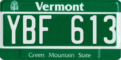 VT license plate YBF613