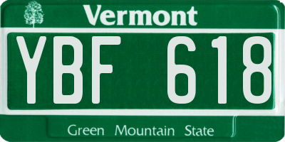 VT license plate YBF618