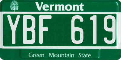 VT license plate YBF619